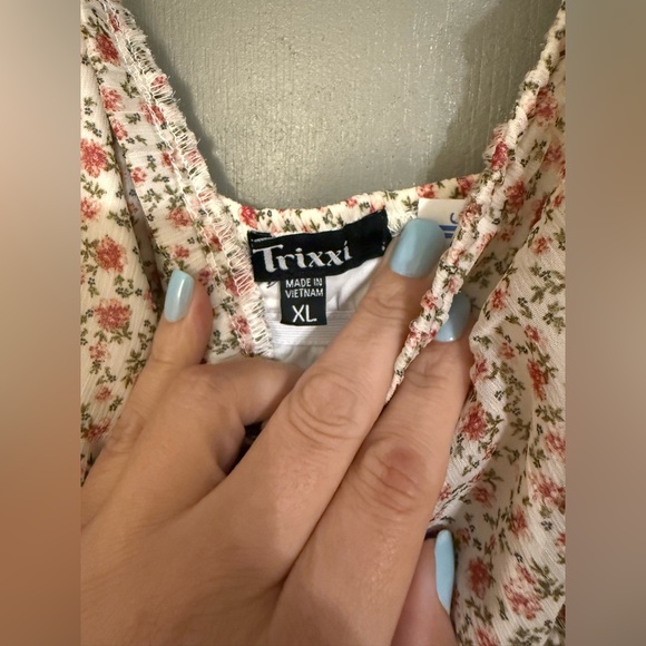 Trixxi Floral Kids Dress in Cream and Pink - Picture 6 of 8